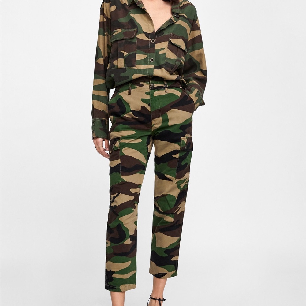 ZW Premium Camouflage Straight Cargo Jeans